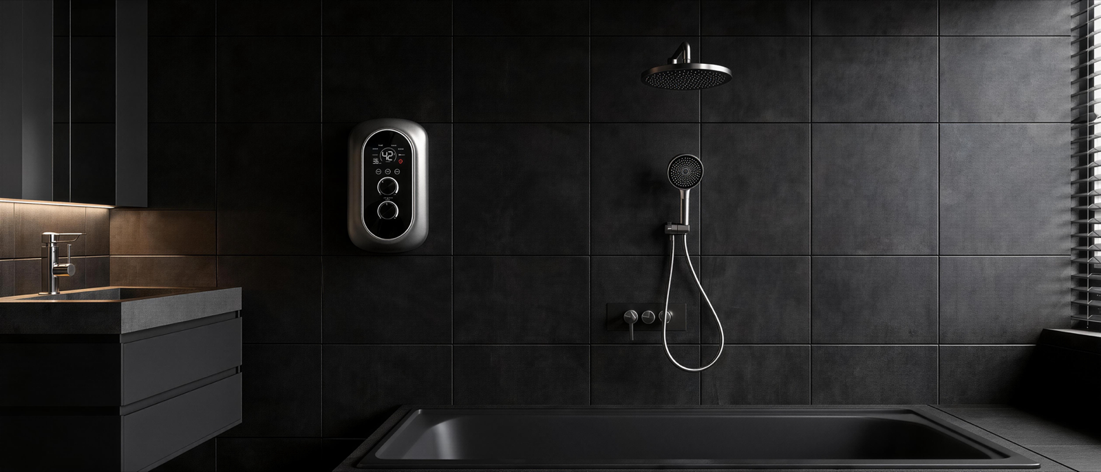 PAMTTON instant electric water heater installed in modern bathroom