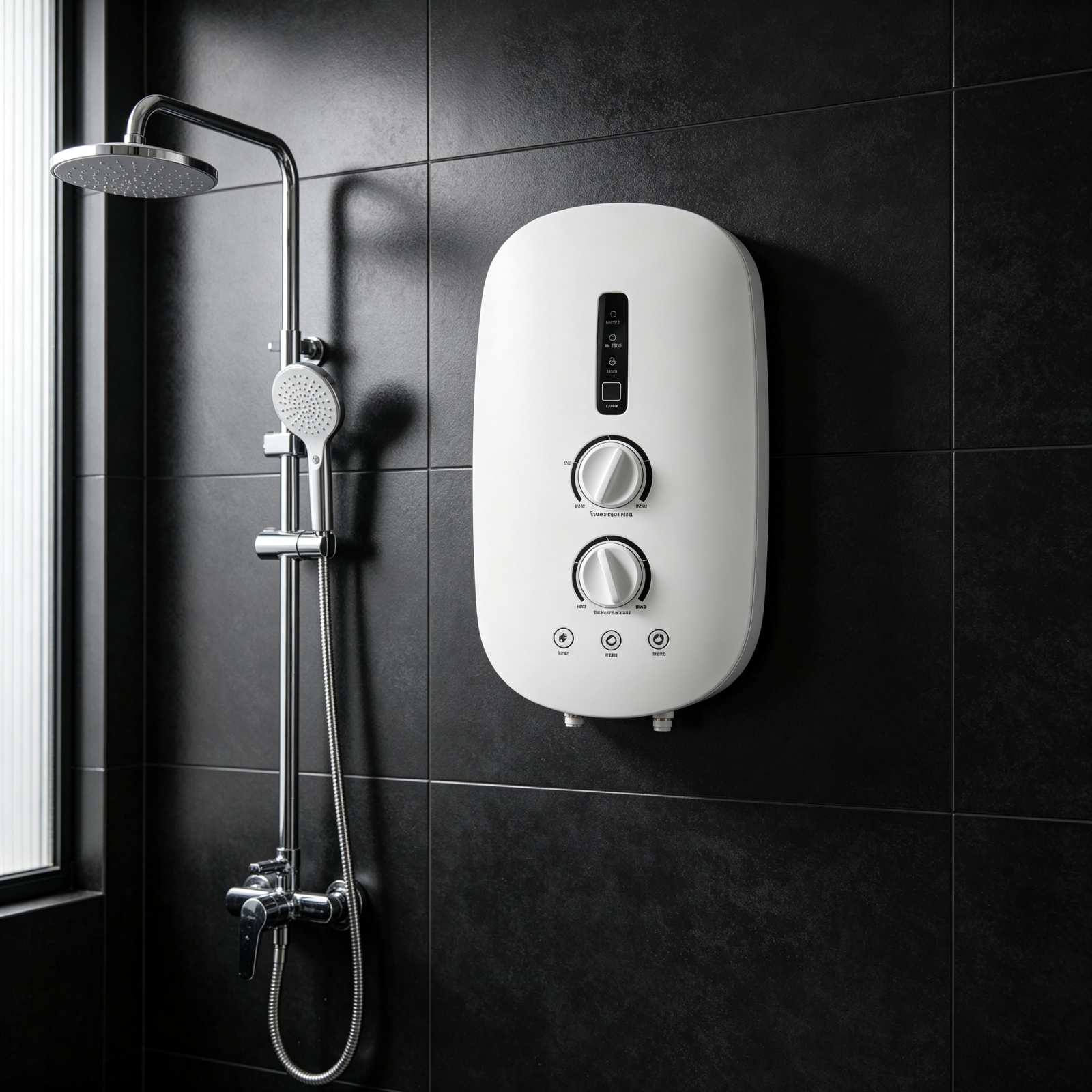 Modern bathroom with PAMTTON instant water heater and shower system